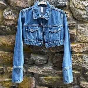 NWT ZARA Cropped Denim Jacket XS